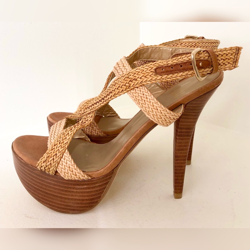 Stuart Weitzman Woven Leather Heels
